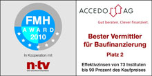 FMH Award 2010: Bester Vermittler Baufinanzierung